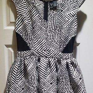 Black and With Dress with black mesh sides